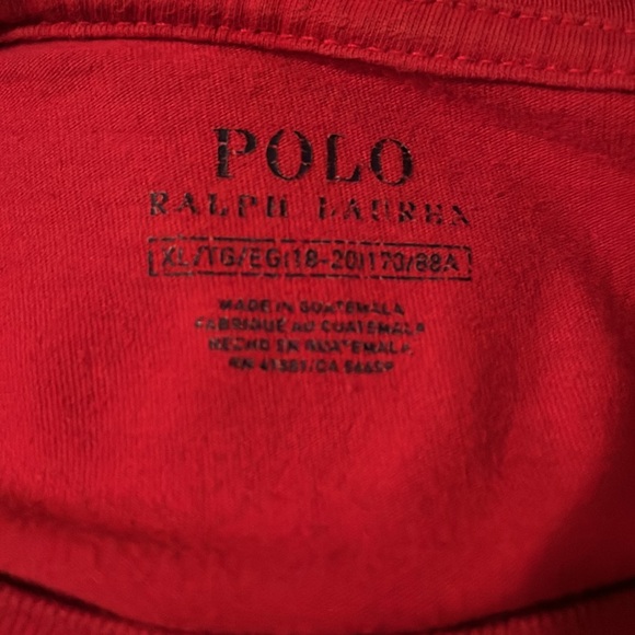 Polo by Ralph Lauren Red T-Shirt with Blue Pony Size XL - Picture 4 of 6